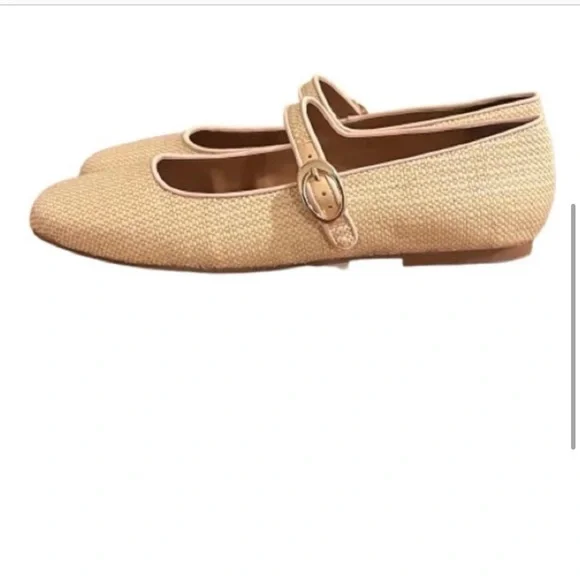 Acinda Maryjane Square Toe woven cream,tan,beige strap Maryjane Flat Nordstrom 9 - Picture 4 of 7